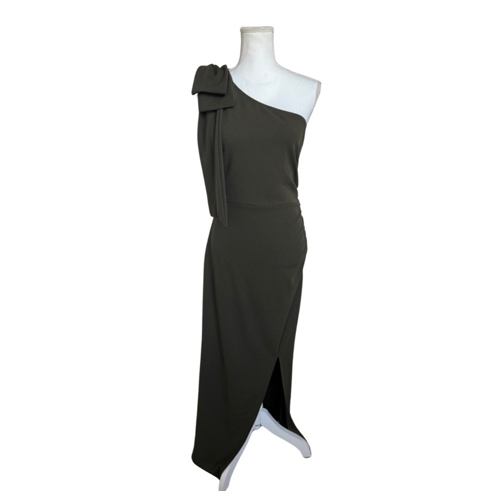 Pretty Garden Olive One-Shoulder Maxi Dress | Medium - Picture 2 of 9